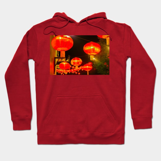 Copy of Red lantern street lights for Chinese New Year 2 Hoodie by kall3bu